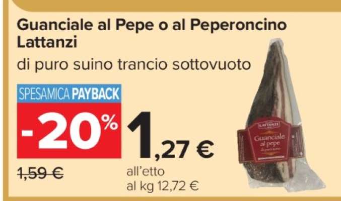 Guanciale al pepe o al peperoncino Lattanzi