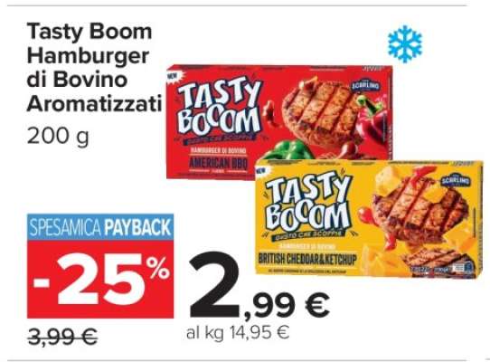 Tasty Boom Hamburger di Bovino Aromatizzati