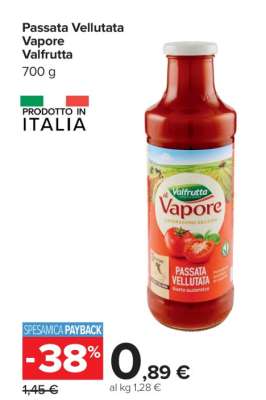 Passata Vellutata Vapore Valfrutta
