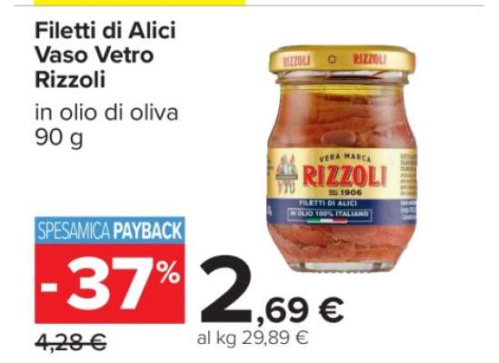 Filetti di Alici Vaso Vetro Rizzoli