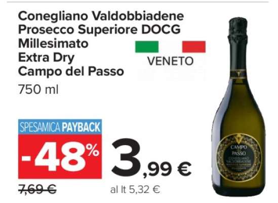 Conegliano Valdobbiadene Prosecco Superiore DOCG Millesimato Extra Dry Campo del Passo