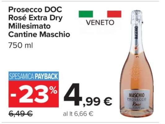 Prosecco DOC Rosé Extra Dry Millesimato Cantine Maschio
