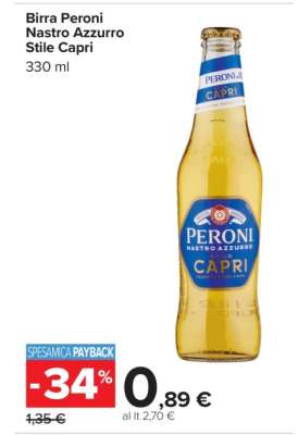 Birra Peroni Nastro Azzurro Stile Capri