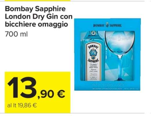 Bombay Sapphire London Dry Gin con bicchiere omaggio