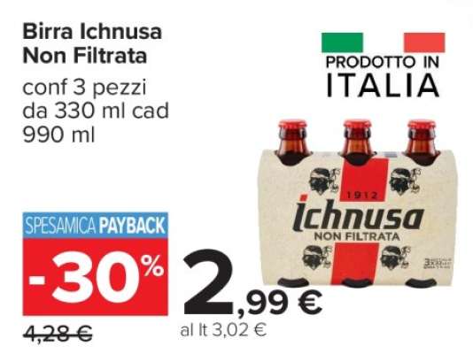 Birra Ichnusa non filtrata