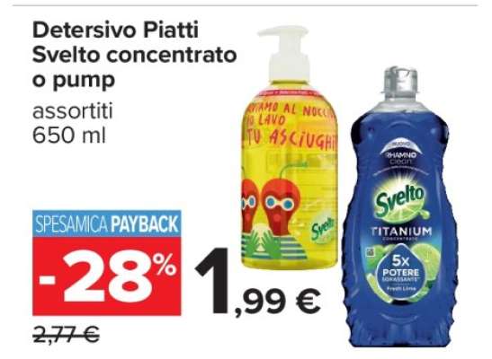 Detersivo Piatti Svelto concentrato o pump