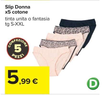 Slip Donna x5 cotone