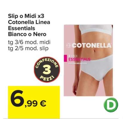 Slip o Midi x3 Cotonella Linea Essentials