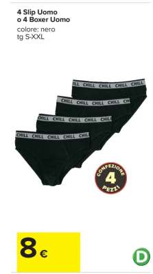 4 Slip Uomo o 4 Boxer Uomo