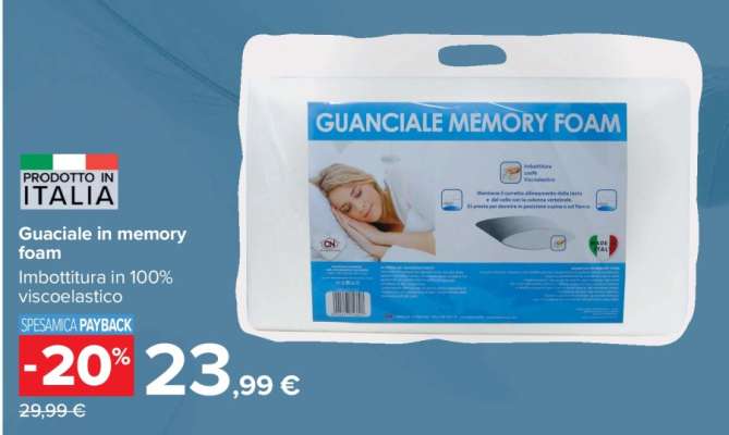 Guanciale in memory foam