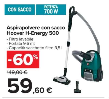 Aspirapolvere con sacco Hoover H-Energy 500