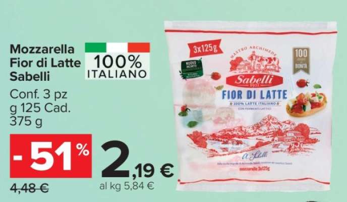 MOZZARELLA FIOR DI LATTE SABELLI