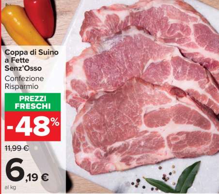 Coppa di suino a fette senz'osso
