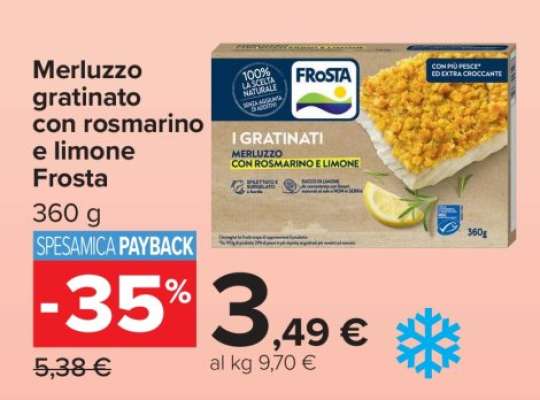 Merluzzo gratinato con rosmarino e limone Frosta