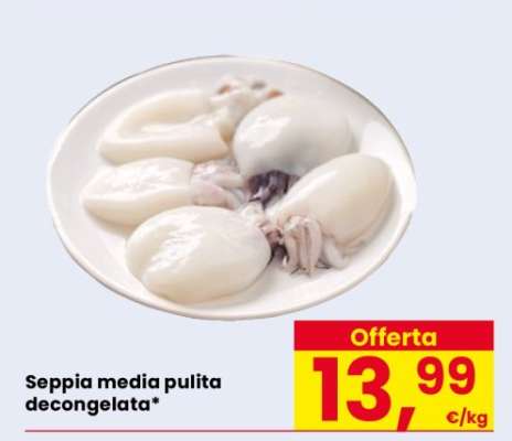 Seppia media pulita decongelata