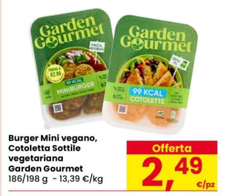 Burger Mini vegano, Cotoletta Sottile vegetariana