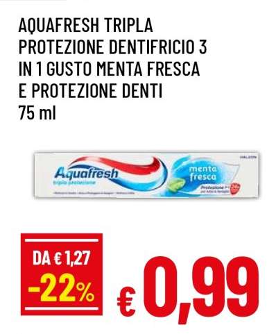 Aquafresh Tripla Protezione Dentifricio