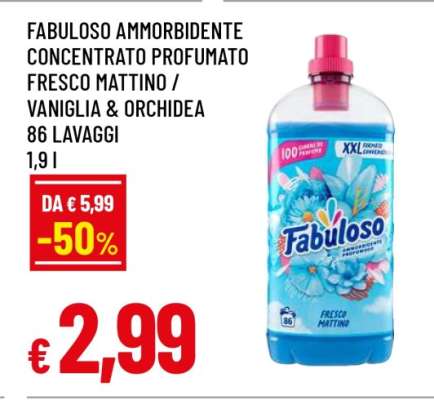Fabuloso Ammorbidente Concentrato Profumato Fresco Mattino / Vaniglia & Orchidea
