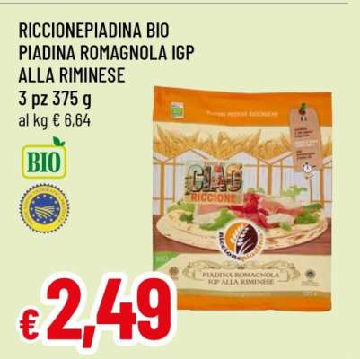 RICCIONEPIADINA BIO PIADINA ROMAGNOLA IGP ALLA RIMINESE