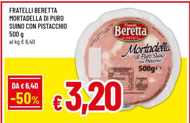 FRATELLI BERETTA MORTADELLA DI PURO SUINO CON PISTACCHIO