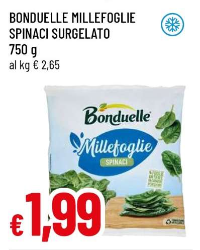 BONDUELLE MILLEFOGLIE SPINACI SURGELATO