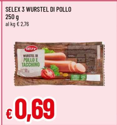 SELEX 3 WURSTEL DI POLLO