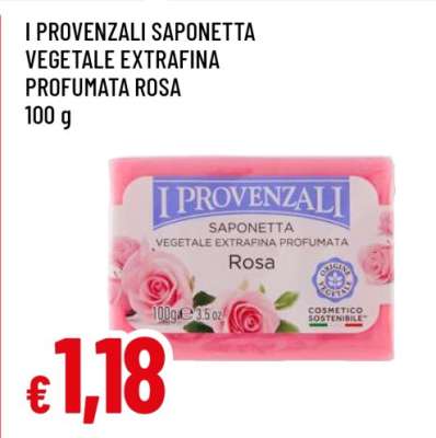 I PROVENZALI SAPONETTA VEGETALE EXTRAFINA PROFUMATA ROSA