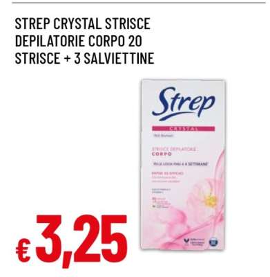 STREP CRYSTAL STRISCE DEPILATORIE CORPO 20 STRISCE + 3 SALVIETTINE
