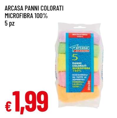 ARCASA PANNI COLORATI MICROFIBRA 100%