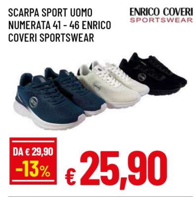 SCARPA SPORT UOMO NUMERATA 41 - 46 ENRICO COVERI SPORTSWEAR