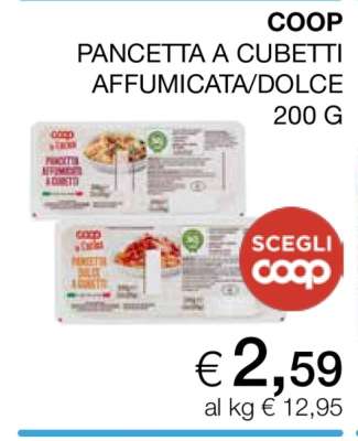 COOP PANCETTA A CUBETTI AFFUMICATA/DOLCE 200 G