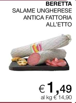 BERETTA SALAME UNGHERESE ANTICA FATTORIA ALL’ETTO