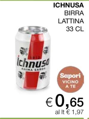 ICHNUSA BIRRA LATTINA 33 CL