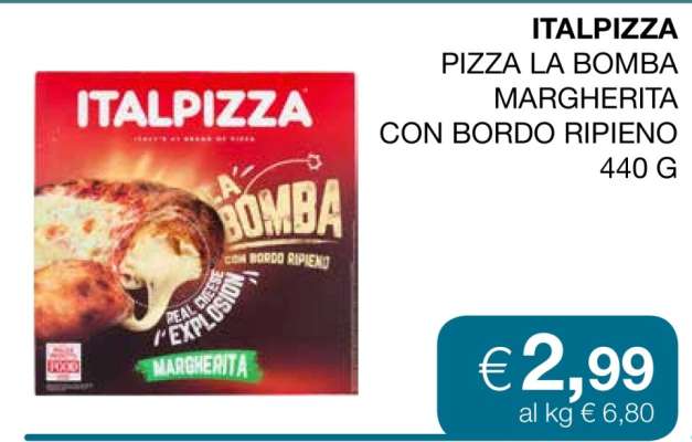 ITALPIZZA PIZZA LA BOMBA MARGHERITA CON BORDO RIPIENO 440 G