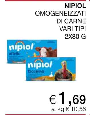 NIPIOL OMOGENEIZZATI DI CARNE VARI TIPI