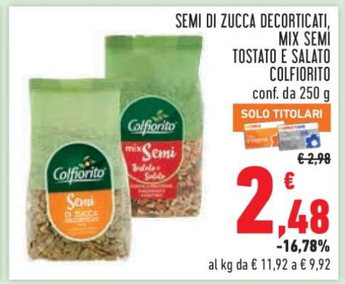 SEMI DI ZUCCA DECORTICATI, MIX SEMI TOSTATO E SALATO COLFIORITO