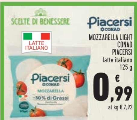 MOZZARELLA LIGHT CONAD PIACERSI