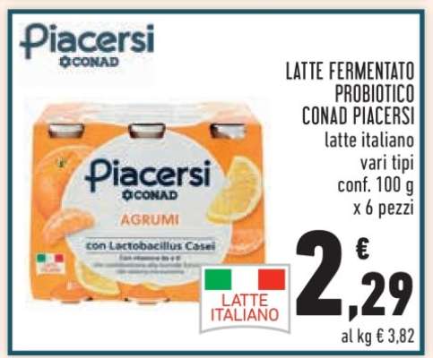 LATTE FERMENTATO PROBIOTICO CONAD PIACERSI