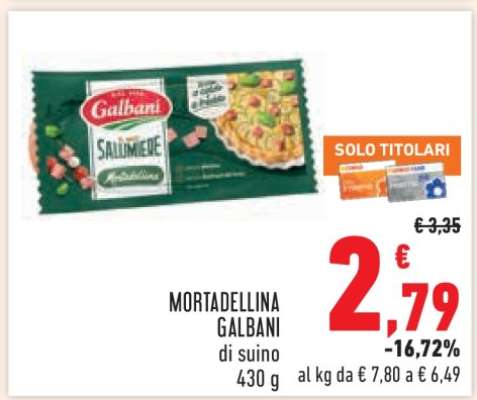 Mortadellina Galbani di suino