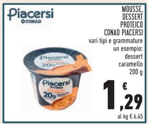 MOUSSE, DESSERT PROTEICO CONAD PIACERSI