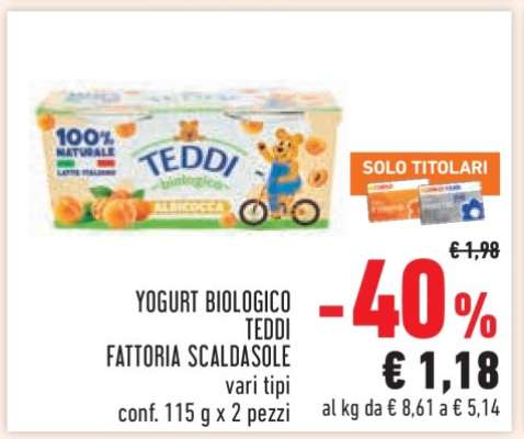 YOGURT BIOLOGICO TEDDI FATTORIA SCALDASOLE