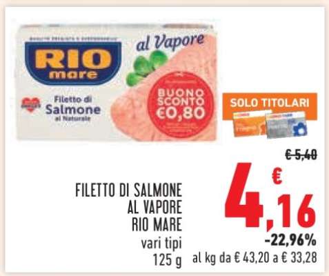 FILETTO DI SALMONE AL VAPORE RIO MARE