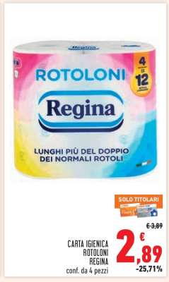 Carta Igienica Rotoloni Regina