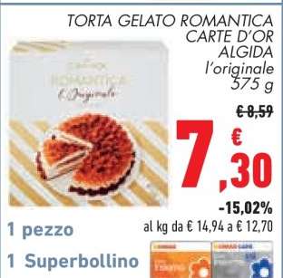 TORTA GELATO ROMANTICA CARTE D'OR ALGIDA