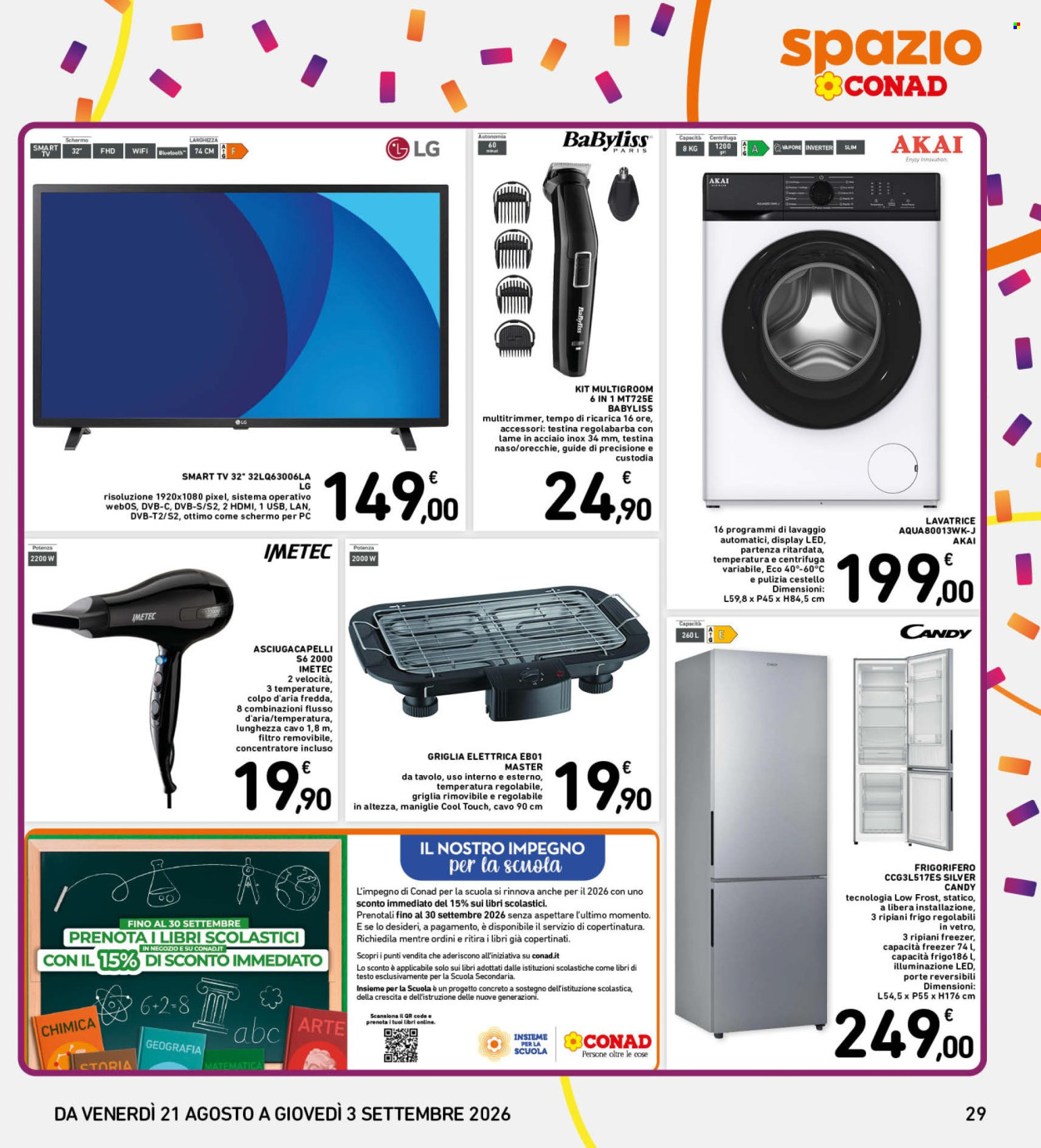 Leták Spazio Conad - 21.8.2026 - 3.9.2026. Strana 29