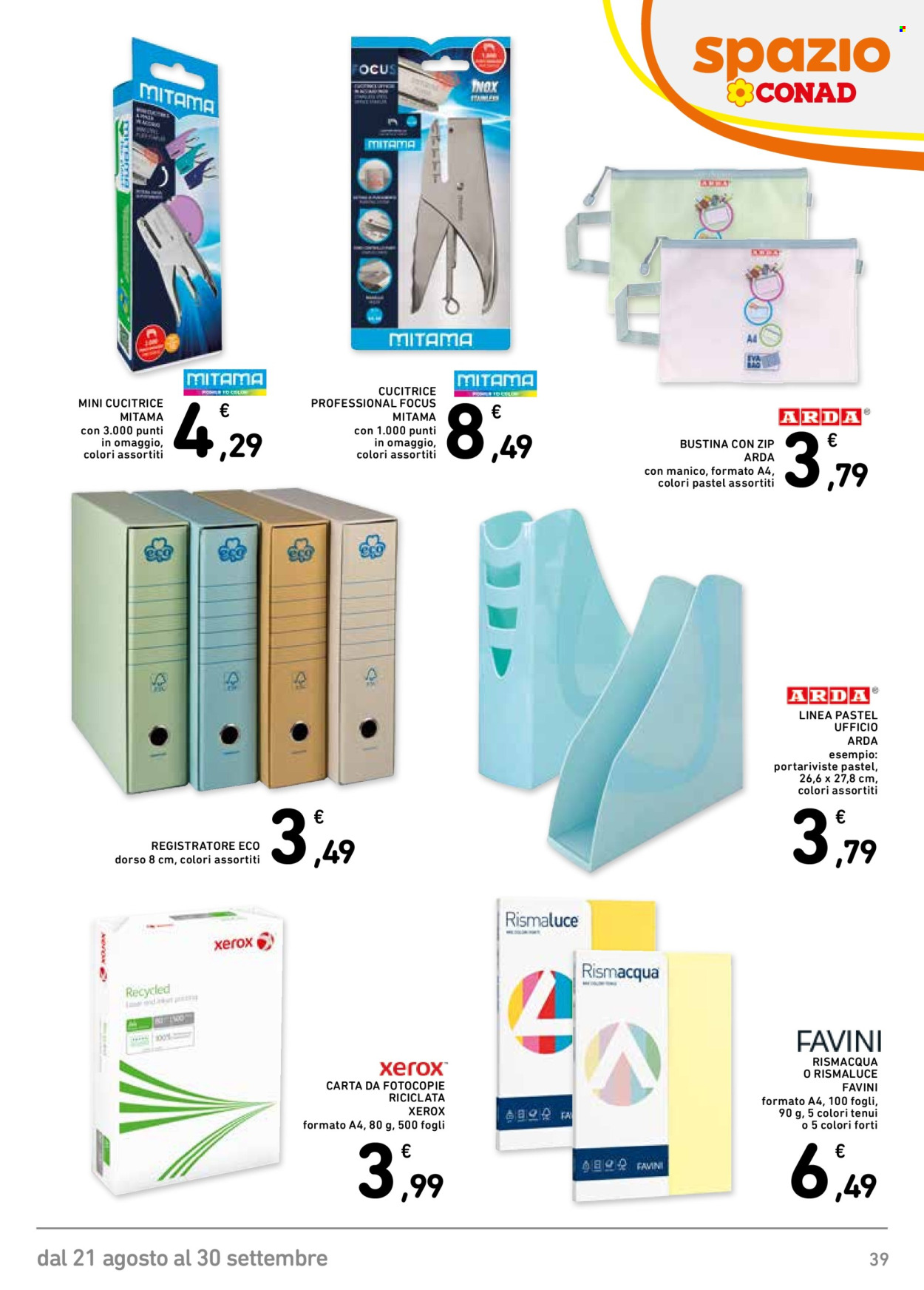 Leták Spazio Conad - 21.8.2026 - 30.9.2026. Strana 39
