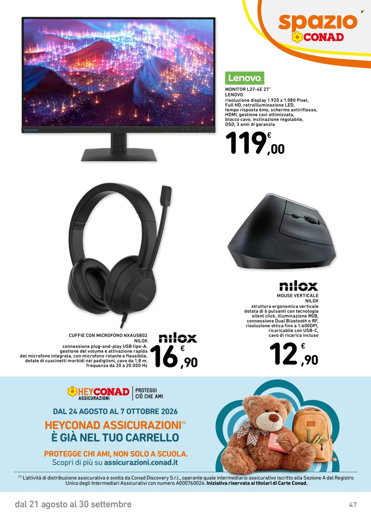 Volantino Spazio Conad - 21/8/2026 - 30/9/2026. Pagina 47