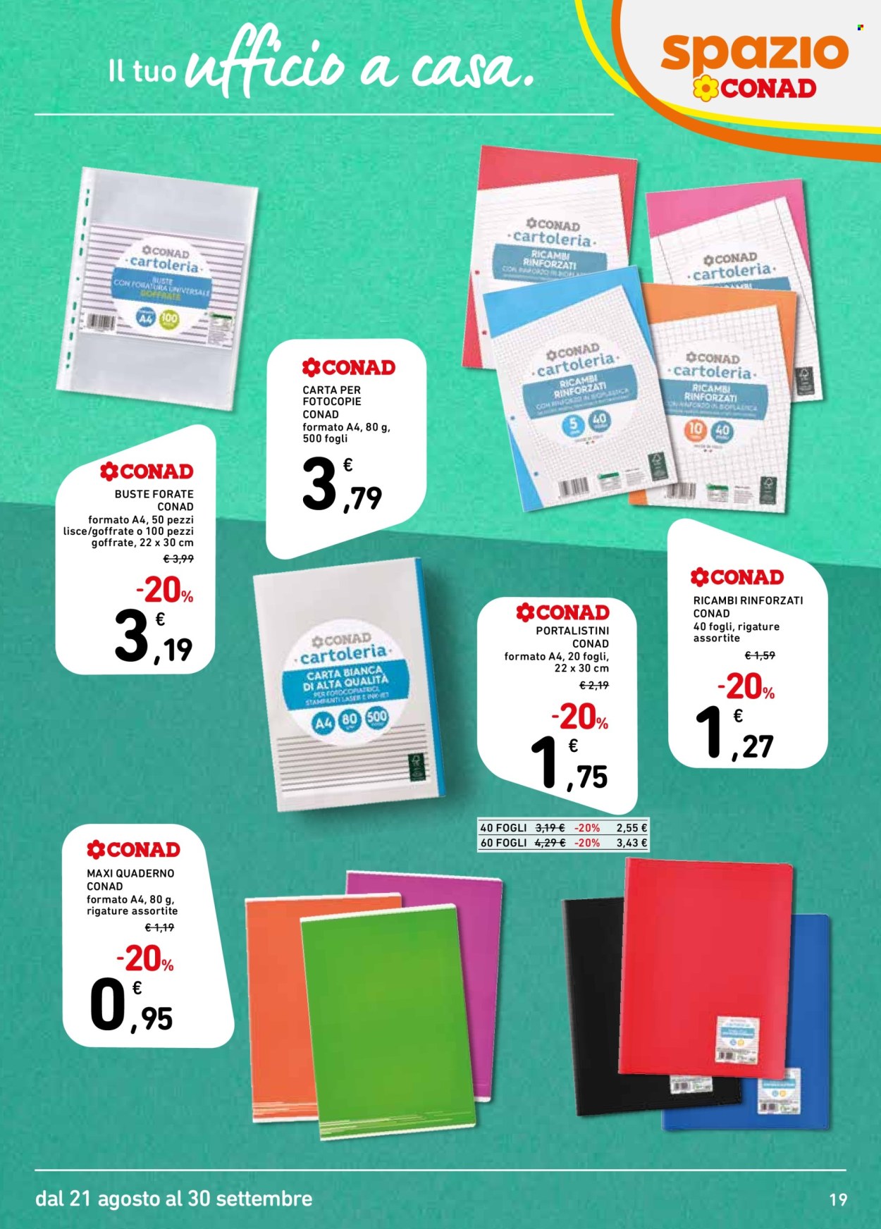 Leták Spazio Conad - 21.8.2026 - 30.9.2026. Strana 19
