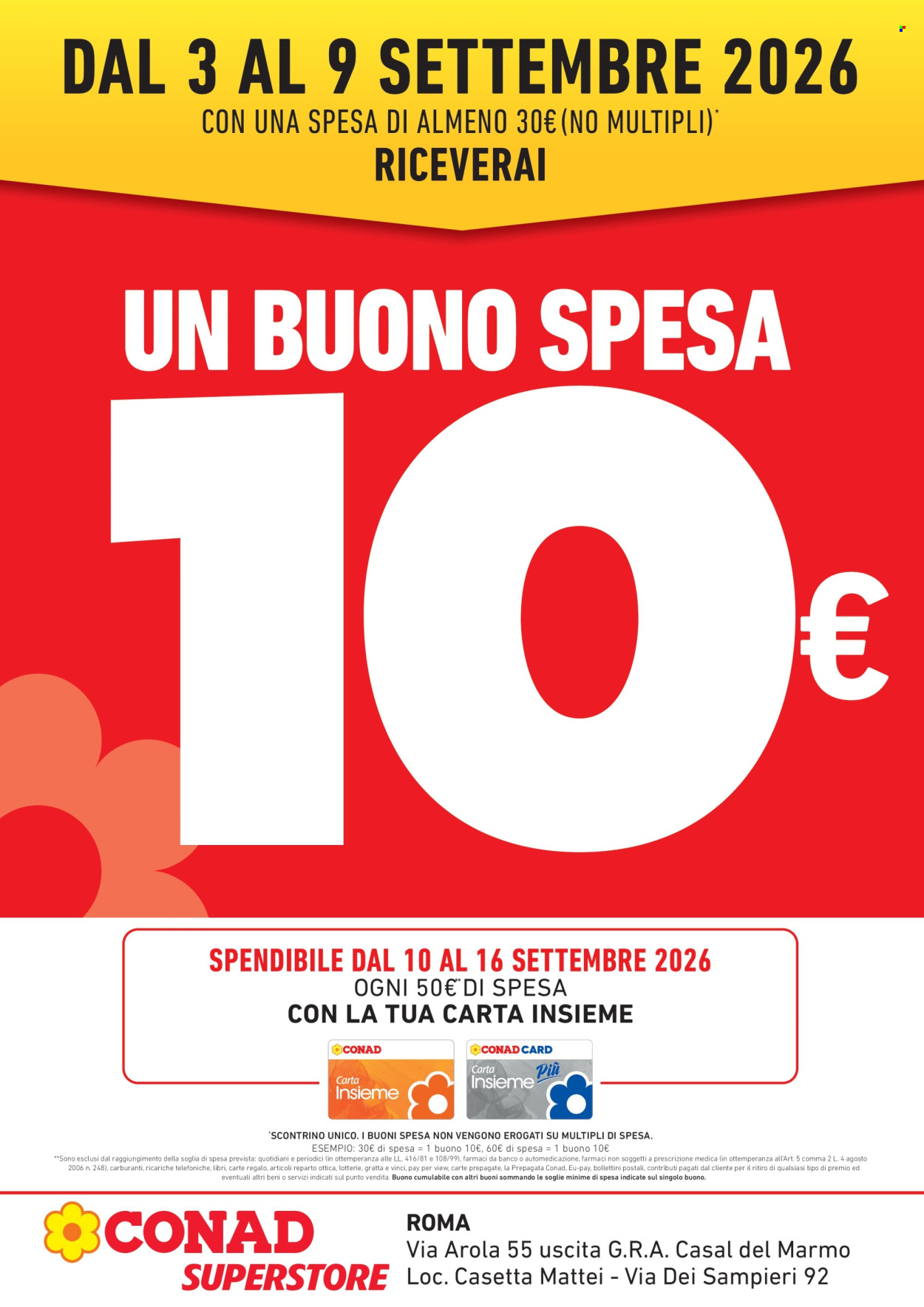 Leták Spazio Conad - 27.8.2026 - 9.9.2026. Strana 1