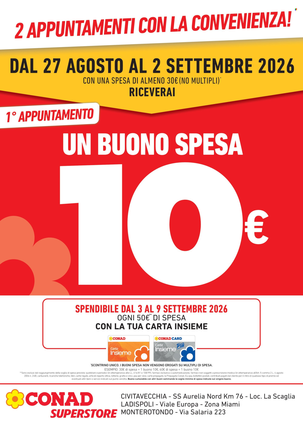 Leták Conad Superstore - 27.8.2026 - 9.9.2026. Strana 1